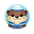Cute flat cartoon otter face avatar icon with friendly expression for reviews section